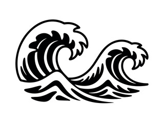 Naklejka premium Downloadable vector image of ocean waves clip art design element for nautical themed graphic projects