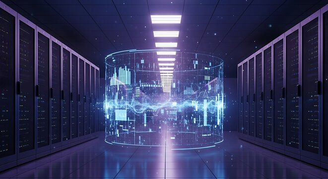 Data Center Technology Visualization. - Powered by Adobe