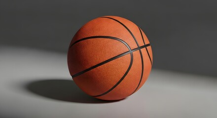 Obraz premium Isolated basketball ball with shadow on a grey studio background