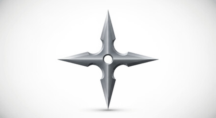 Obraz premium Shuriken on White Isolated 3D Render of a Traditional Japanese Throwing Star