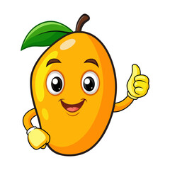 Cartoon a mango character vector illustration design