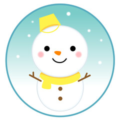 雪だるまのかわいいイラスト