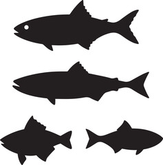 black silhouette of a Anchovy