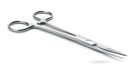 Obraz premium Essential Stainless Steel Medical Instrument for Precision Surgical Procedures and Healthcare Environments, Isolated on White Background