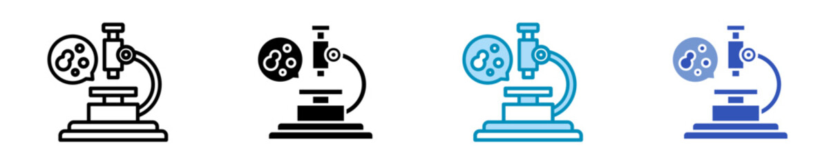 Microscope  Icon Set Multiple Style Collection