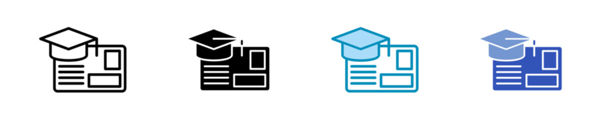 Graduation  Icon Set Multiple Style Collection