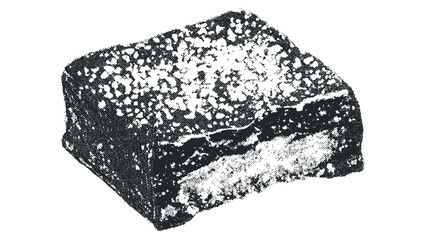 Textured food item with grainy surface, isolated on transparent. Vector hand drawn illustration