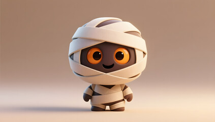 Obraz premium Cute mummy 3D illustration for Halloween