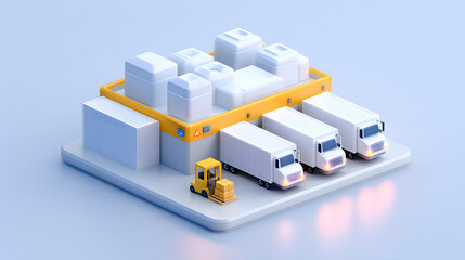 Container transport operation in industrial warehouse