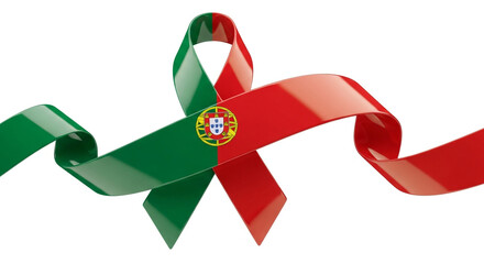 A Symbol of Hope and Solidarity Represented by the Portuguese Flag Ribbon for Awareness and Support Initiatives
