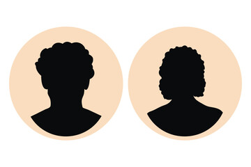 Men and women avatars set. Male and female silhouettes abstract people. User profiles badges. male and female avatars vector icon set illustration isolated on white background. eps 10