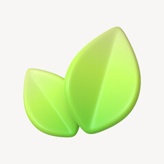 Leaf, environment icon, 3D rendering illustration