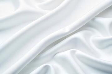 Obraz premium Close-up shot of luxurious, flowing silk fabric in pure white, exhibiting exquisite texture and drape Perfect for fashion, textile, and luxury branding , cotton, silk