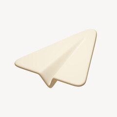 Paper plane, direct message icon, 3D rendering illustration