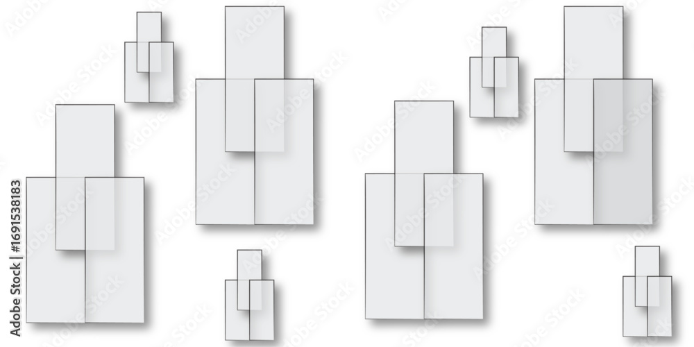 Wall mural modern abstract white background design with layers of textured. seamless cubes pattern. abstract mo