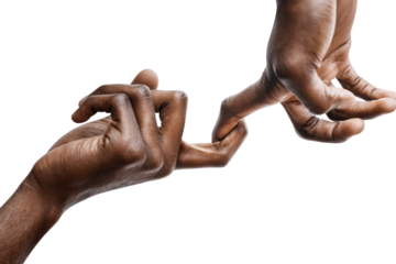 Hooking fingers gesture transparent png