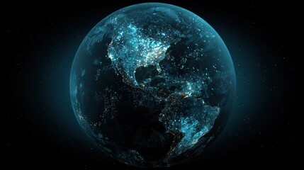 Naklejka premium Earth nighttime lights view from space