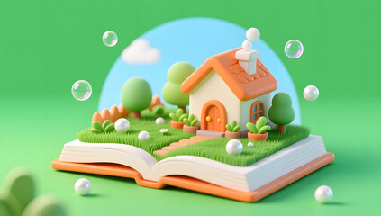 Illustration of Green Innovation and Future Education Scene