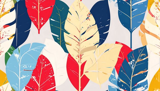 Colorful abstract leaf pattern