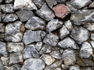 Natural Stone Wall Texture with Rough Gray Rocks