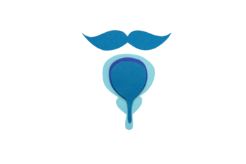 Blue graphic for prostate cancer awareness, isolated on white, PNG