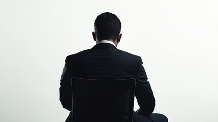 businessman in a classic suit sitting on a chair with disappointment