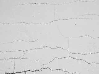 Crack wall texture background broken earthquake effect, whtie grey building cement damage pattern plaster grunge black line paint surface abstract, construction rough street concrete backdrop.