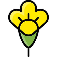freesia icon illustration design with filled outline