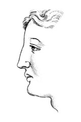 Human face monochrome design element