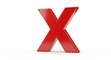 Obraz premium Large red X standing prominently against a clean white backdrop digital illustration rendering