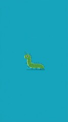 Playful Flat Vector Alien Caterpillar Design in Bright Colors
