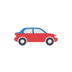 A car icon, 2D flat design, white background.