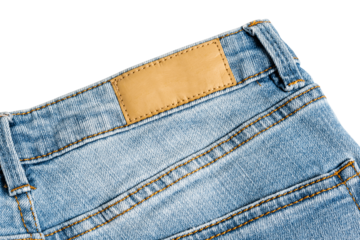 Png jeans leather label mockup streetwear fashion