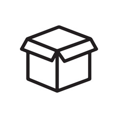 Open Box Package Icon Outline