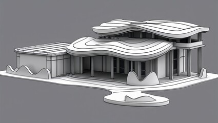 Futuristic Building Design Sketch