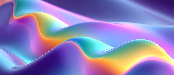Colorful neon curved wave dynamic 3d technology background