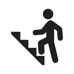 Person Climbing Stairs Icon &ndash; Progress, Growth, Success Symbol