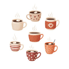 Obraz premium set of coffee cups