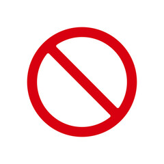 No sign icon red crossed circle vector template