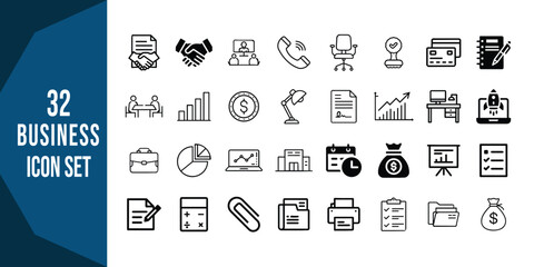 Modern business icon set for digital and print projects