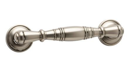 Brushed nickel cabinet handle isolated on a transparent background