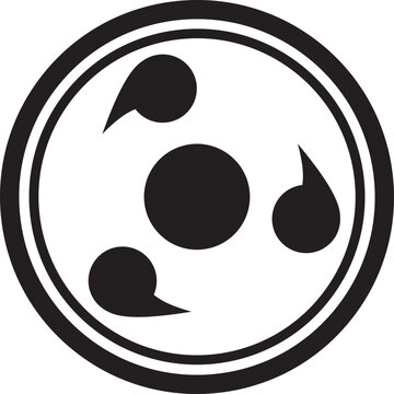 red black sharingan vector icon design isolated on white background.