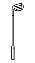 Golf club png line art, transparent background