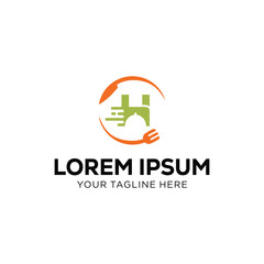 Food Delivery Logo Design with Fork and Dome