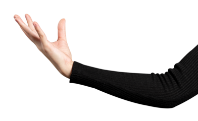 Hand gesture png mockup presenting on an invisible object