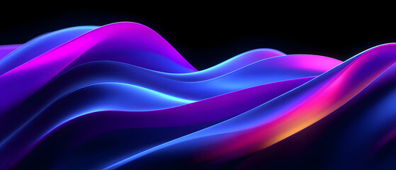 Blue and purple waves with flowing dynamic lines background