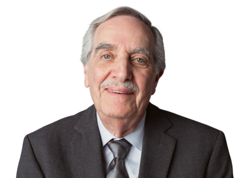 Happy senior businessman portrait mockup