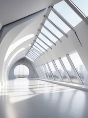 Futuristic Glass Corridor with Modern Architectural Design