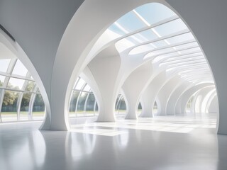 Futuristic Glass Corridor with Modern Architectural Design