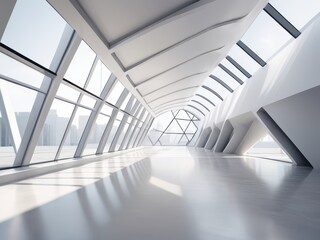 Futuristic Glass Corridor with Modern Architectural Design
